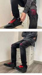 PENDRA Washed End Ripped Pants