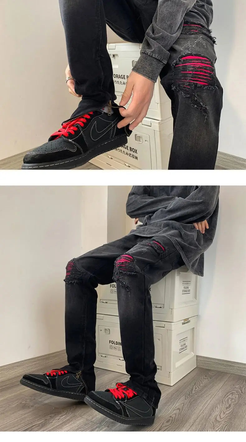 PENDRA Washed End Ripped Pants