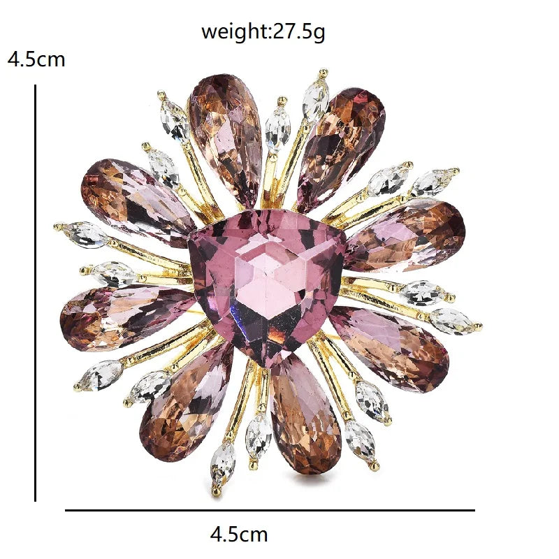 PENDRA Daisyelle Crystal Daisy Flower Brooch