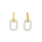 PENDRA Gold Jade Hetian Color Earrings