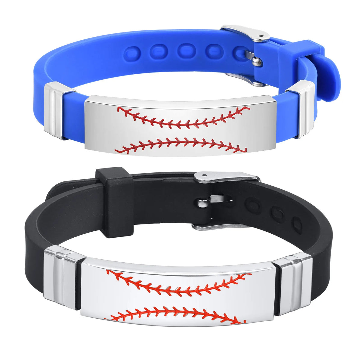 Baseball Patterned Bracelet for Men Boys, Waterproof Silicone Bracelet,Baseball Anthusiast Jewelry Gifts