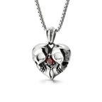PENDRA Skullheart Stainless Steel Skull Heart Ring