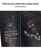 Original Brand Men's Clothing Autumn and Winter New Trend Letter Embroidered Jeans Men's Slim Fashion Korean Elastic Trousers