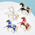 PENDRA Tang Dynasty Enamel Running Horse With Saddle 4 Colors Brooch