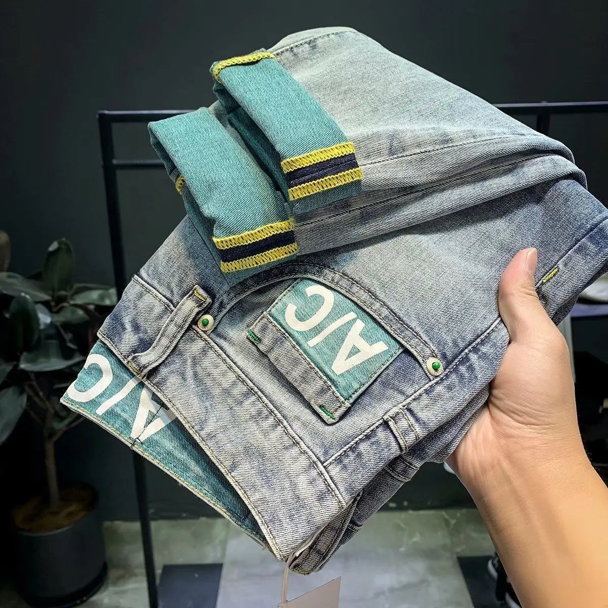 PENDRA Korean Harajuku Cowboy Kpop Denim Slim Pencil Jeans