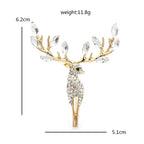 PENDRA Lucky Deer Rhinestone Animal Brooch