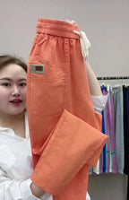Women's Harem pants Summer Vintage Thin High Waist Straight Casual Pants Women Fashion Loose Cotton linen pants Trousers Female