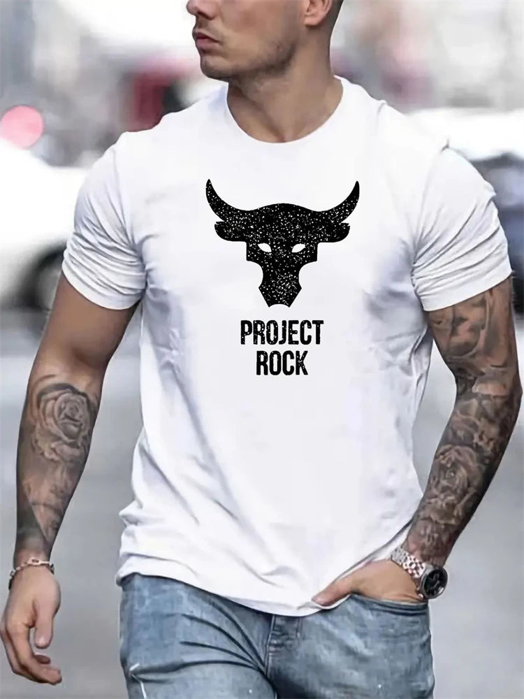 PENDRA Bull Print Oversized Tees Short Sleeves Tops T-Shirt