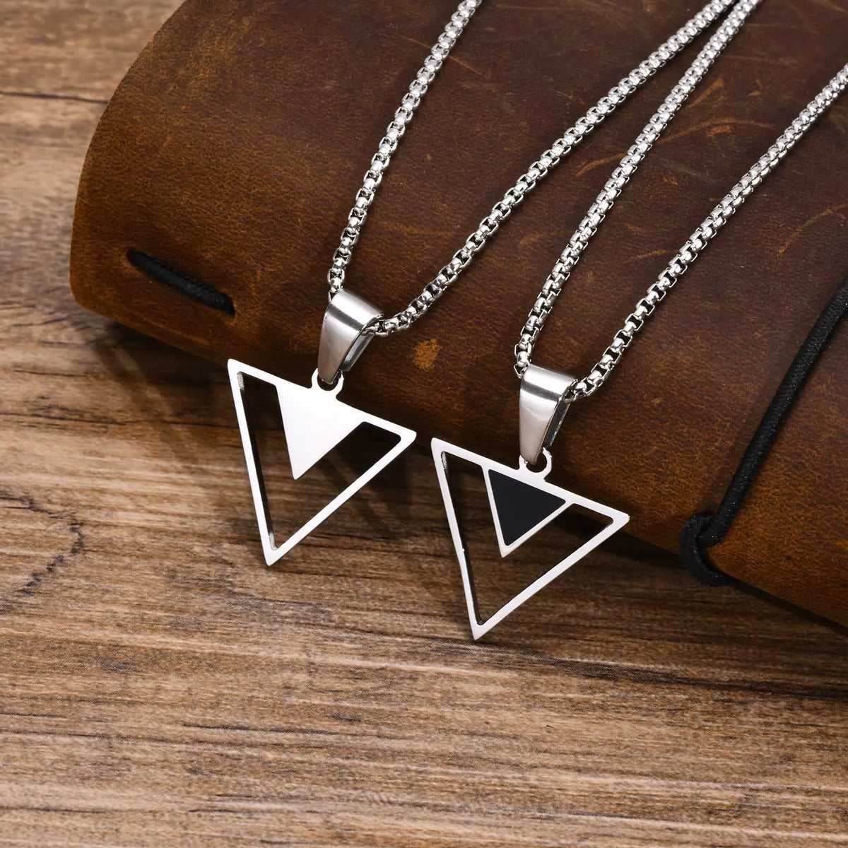 PENDRA Triangle Hollow Geometric Pendant Necklace