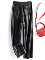 PENDRA Slim Straight High Waist PU Leather Pants