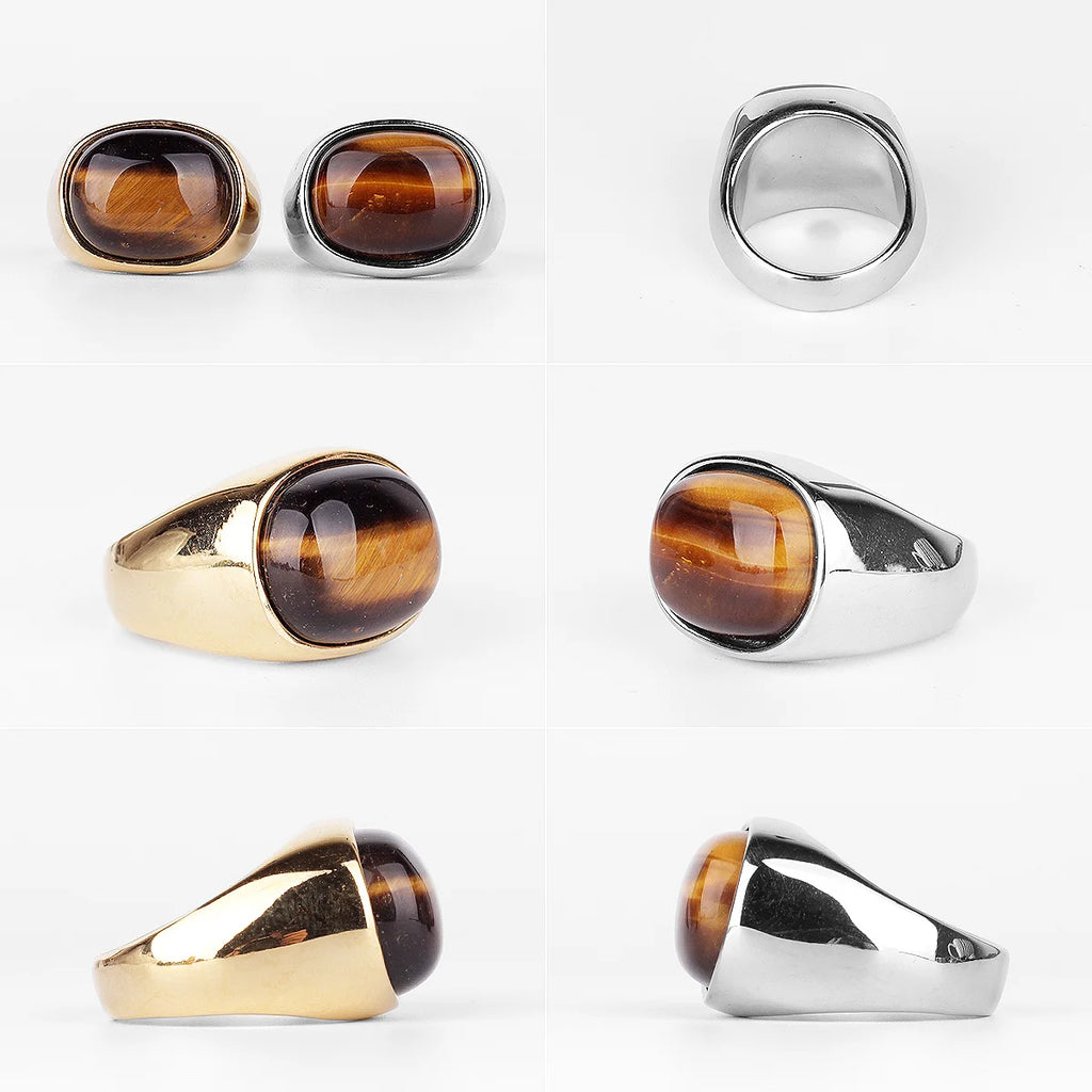 PENDRA Wood Grain Elegant Steel Ring