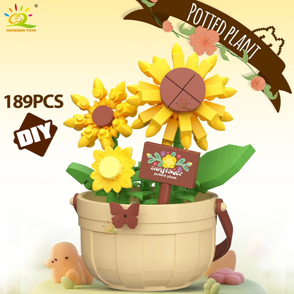 PENDRA Rose Sunflower Micro Building Set