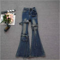 PENDRA Multi Pocket Flare Cargo Jeans