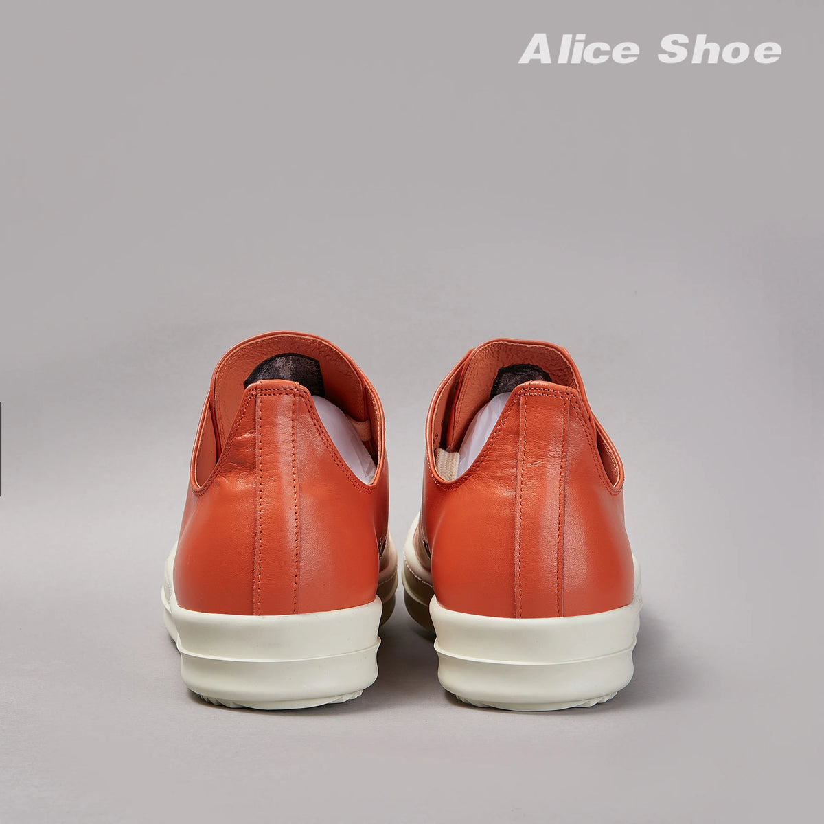 Gothic Designer Women Trainer Casual Low Top Men Sneaker Quality Orange Lace-up Leather Luxury Shoe Punk Platform Street Trainer