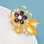PENDRA Fleuria Classic Rhinestone Flower Brooch