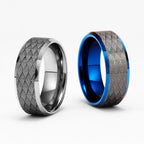 Fish Scale Pattern Luxury Laser Engrave Tungsten Steel Men Rings Punk Rock Women Wedding Jewelry Accessories Gift Wholesale