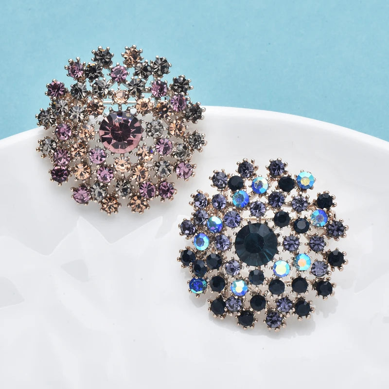 PENDRA Dandelia Rhinestone Dandelion Flower Brooch