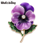 PENDRA Viola February Birthday Enamel Pansy Brooch