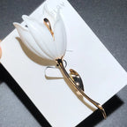 PENDRA Tulippa Large Enamel Tulip Flower Brooch