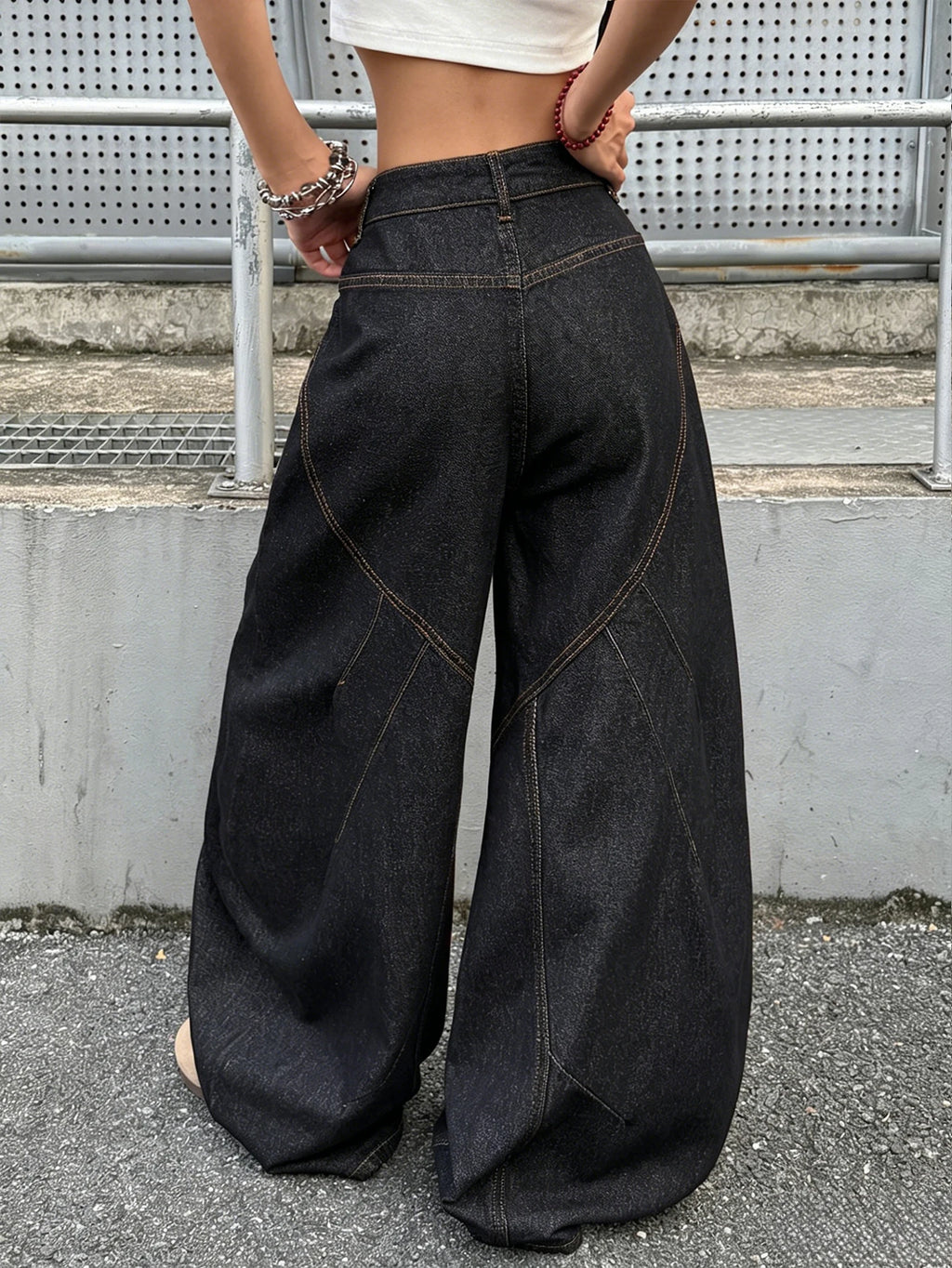 PENDRA American Buttoned Splicing Jeans