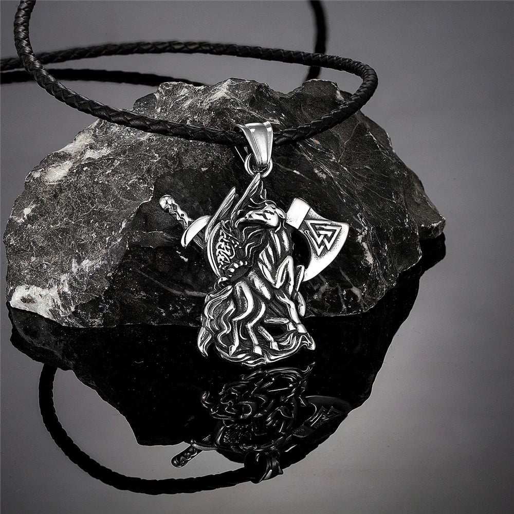 PENDRA Vikings Norse Leather Necklace