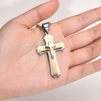 PENDRA Cross Black Gold Pendant Necklace