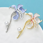 PENDRA Pearlfleur Enamel Pearl Flower Brooch