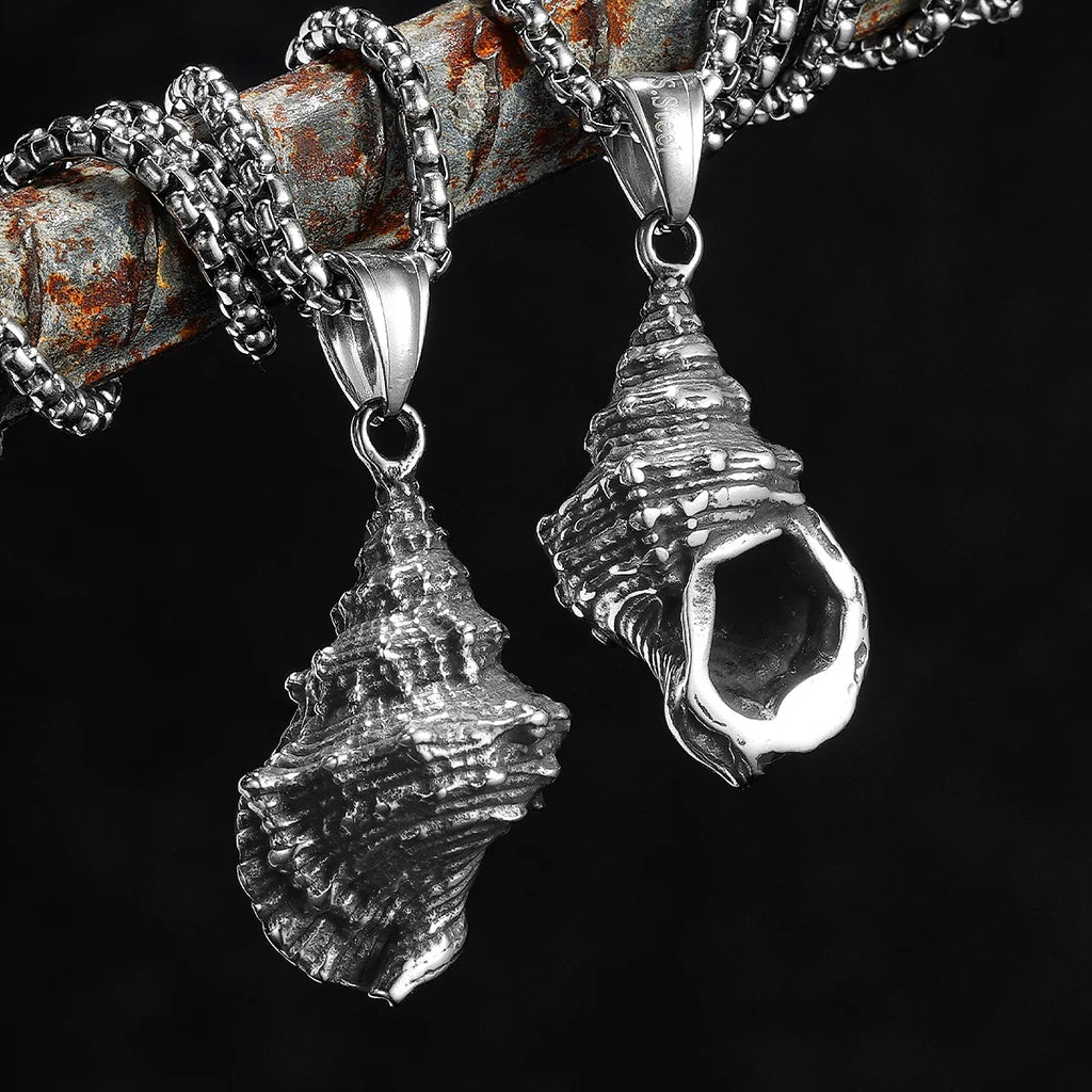 PENDRA Conch Stuff Steel Necklace