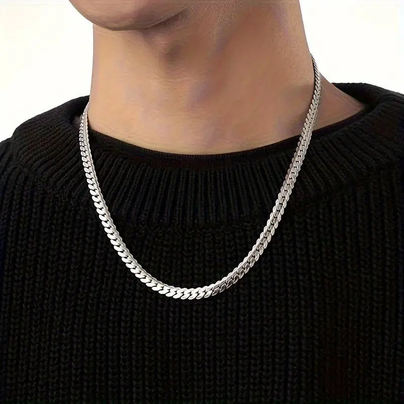 PENDRA Cuban Link Flat Chain Necklace