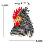 PENDRA Regalcrest Enamel Cock Brooch