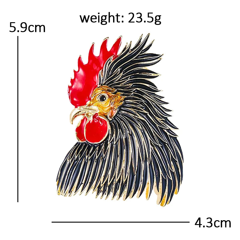 PENDRA Regalcrest Enamel Cock Brooch
