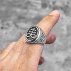 Vintage Lucifer Satan Stainless Steel Mens Rings Gothic Unique Punk  for Male Boyfriend Biker Jewelry Creativity Gift Wholesale