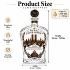 Patriotic 9/11 Memorial Glass Decanter 350mL 25th Anniversary Tribute Liquor Bottle Decorative Collectible Keepsake Gift