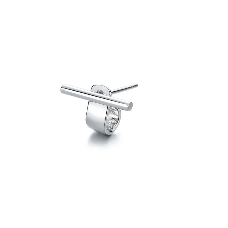 VENTFILLE 925 Sterling Silver Geometry Studs Earring for Women Splicing Korean Hip Hop Versatile Jewelry Gift Dropshipping