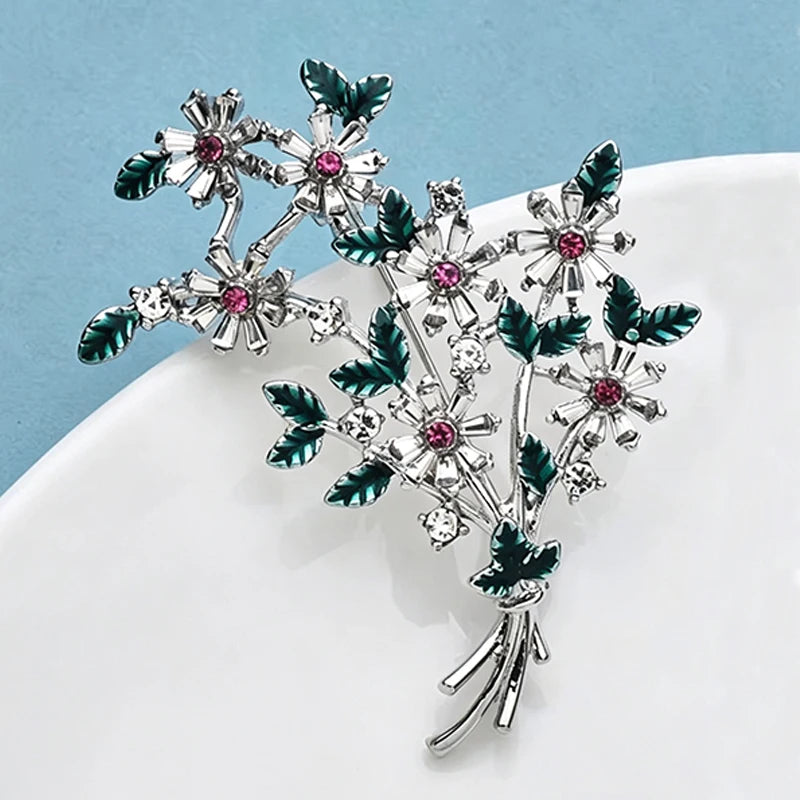 PENDRA Banquetflora Crystal Flower Brooch