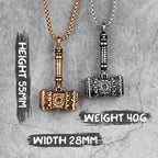 PENDRA Thor's Hammer Steel Necklace
