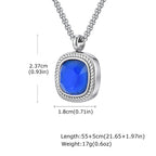 PENDRA Square Stone Black Pendant Necklace