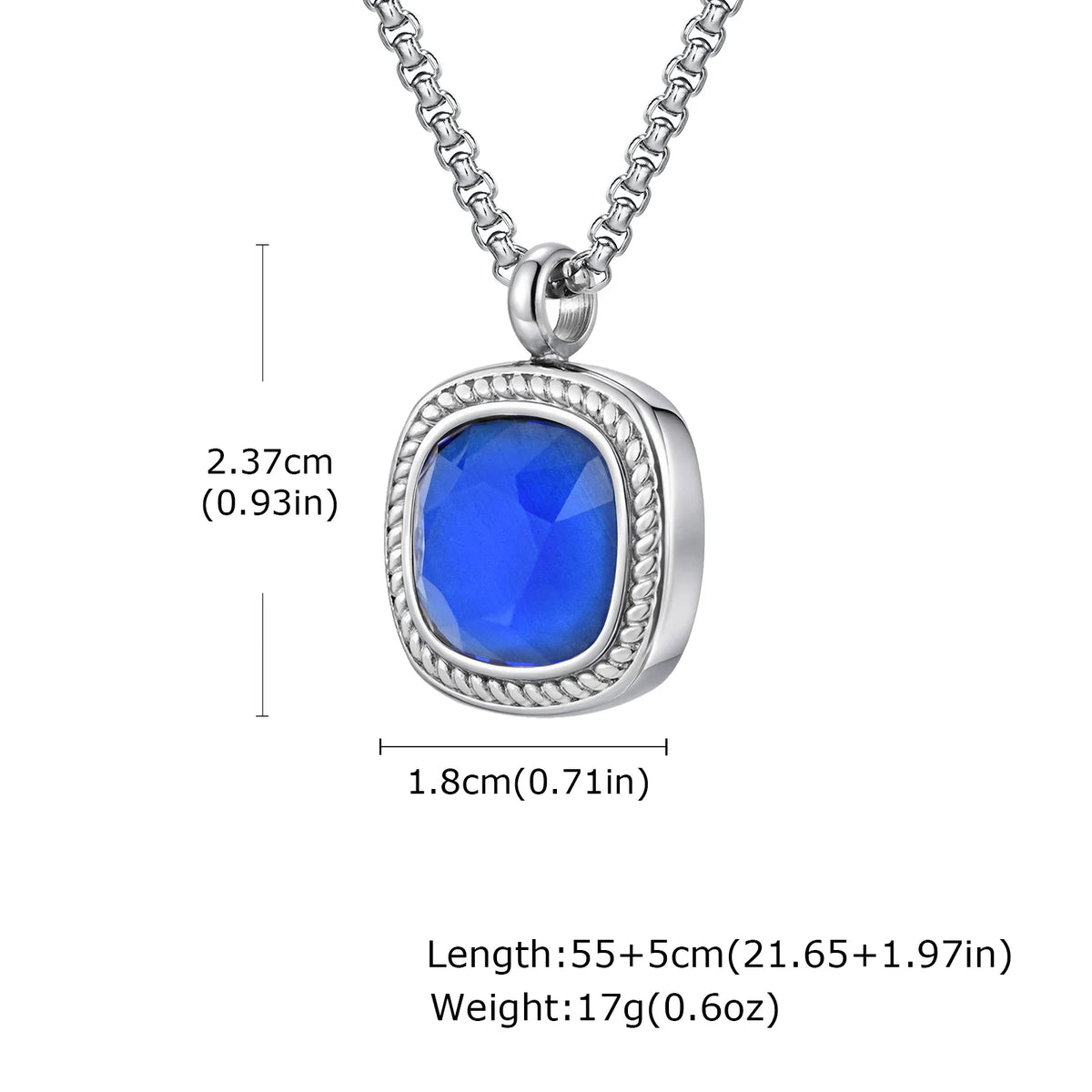 Stylish Geometric Necklace for Men Boys,Stainless Steel Black Glass Natural Stone Square Pendant,Original Design Male Gifts