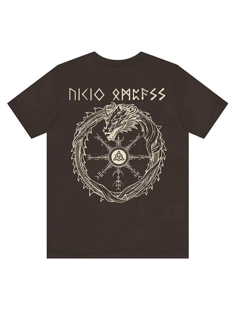 Valhalla Awaits Viking T-shirt Norse Mythology T-shirt Summer Outdoor Casual Men's T-shirt Street Fashion Men's Short Sleeve Top