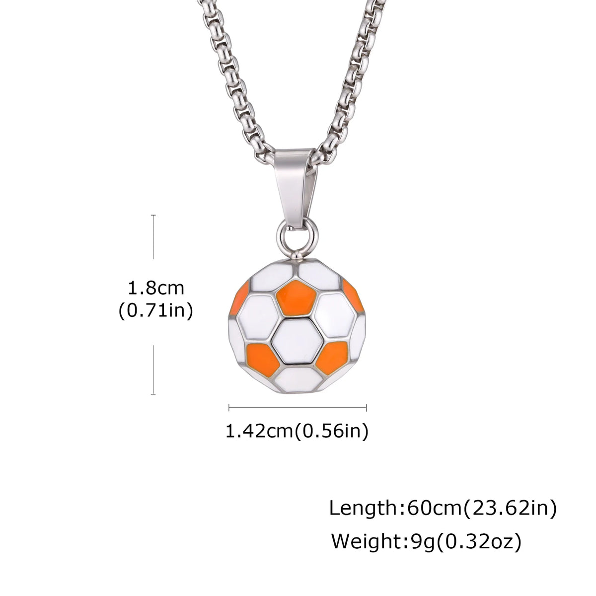 Men's Football Necklace,Classic Stainless Steel Football Pendant Necklace,Football Team Fan Jewelry