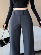 Advanced style suit pants women autumn high waisted slim fit versatile hanging down feeling casual and wide leg pants