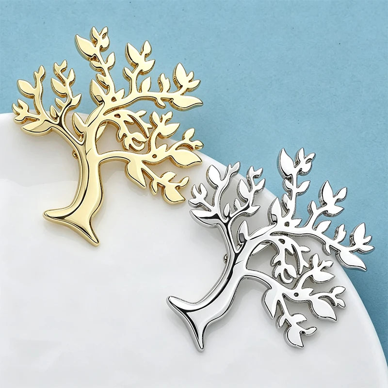 PENDRA Arboris Stainless Steel Tree of Life Brooch