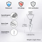 Vintage Viking Triangular Spearhead Necklace for Men,Stainless Steel Casting Triangular Arrow Pendant,Talisman Jewelry Gift