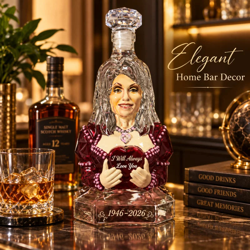 Dolly Parton Commemorative Wine Decanter I Will Always Love You Sculpture Art Bottle for Whiskey Brandy Red Wine Home Bar Decor