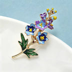 PENDRA Larkspur Enamel Larkspur Flower Brooch