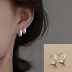 PENDRA Diamond Studded Hoop Sterling Earrings
