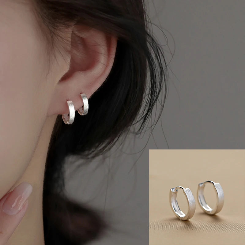VENTFILLE 925 Sterling Silver Diamond Studded Hoop Earrings for Women Ear Buckle Circle Trendy Jewelry Gift Dropshipping