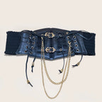 PENDRA Velayne Leather Black Chain Punk Corset Belt