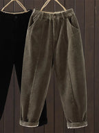 PENDRA Corduroy Warm Elastic Waist Pants