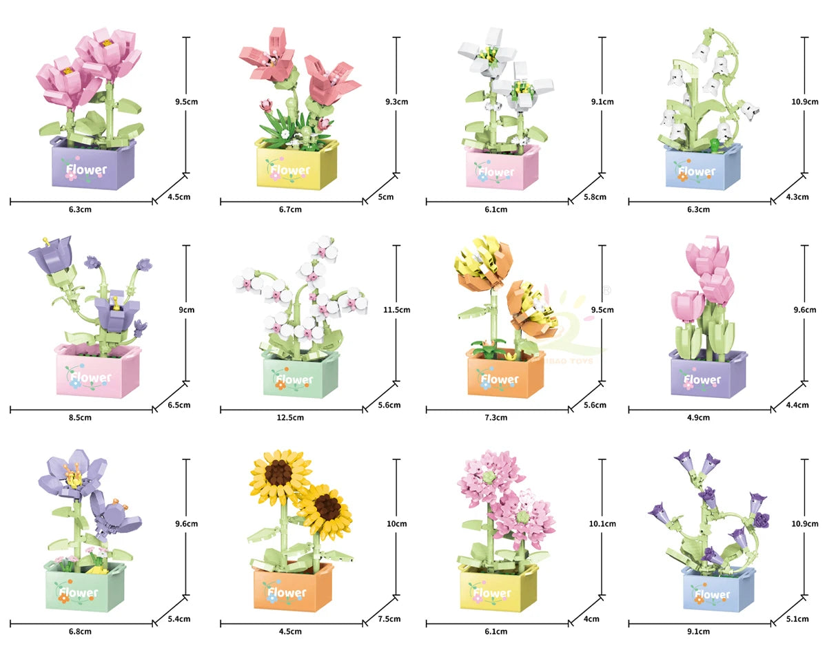 PENDRA Succulent Potted Floral Building Set